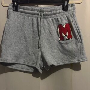 Charlotte Russe Gray Athletic Shorts with Red Patch
